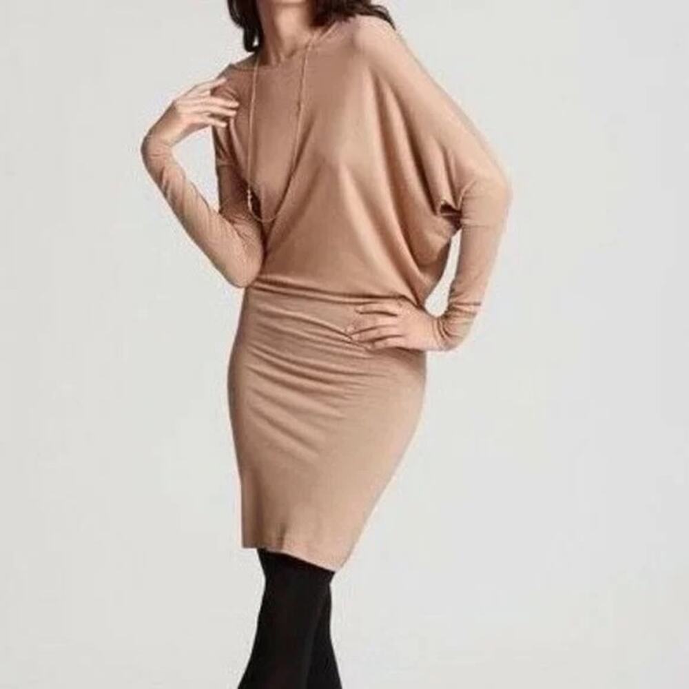 BCBGMaxAzria Camel Long Sleeve Mini Dress